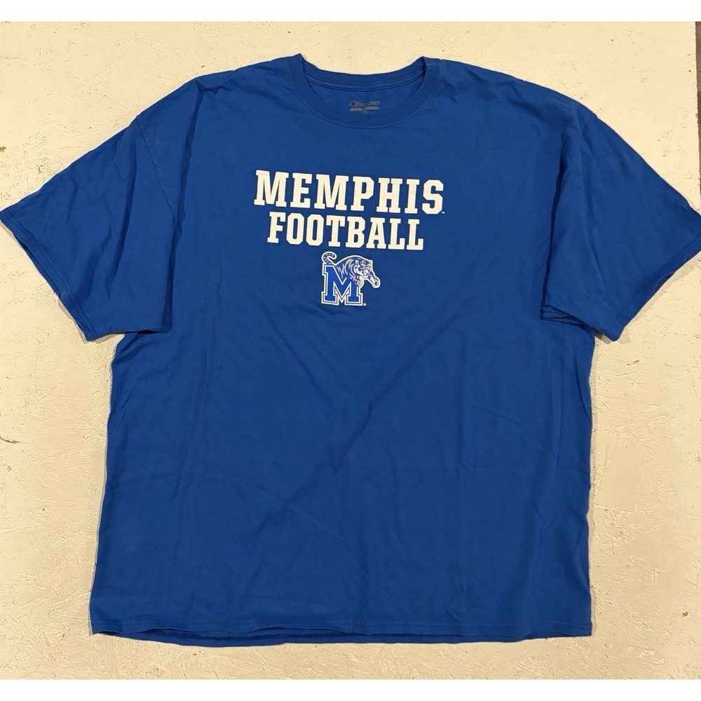 Champion Memphis‎ Football College Shirt Mens Size 3XL Blue Short Sleeve